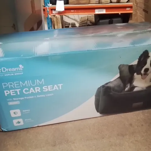 BOXED KEPLIN FURDREAMS PREMIUM PET CHAIR SEAT WITH STORAGE POCKET AND SAFETY LEASH BLACK COLOUR 