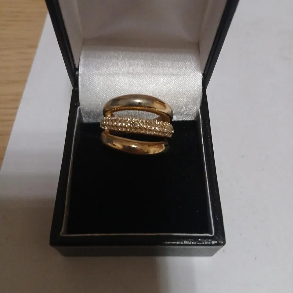 MALIKA THREE ROW PAVE RING 