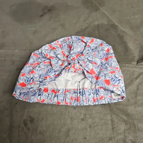 SILK & LAWN LADIES TURBAN HAT IN BLUE/RED PRINT SIZE UNSPECIFIED