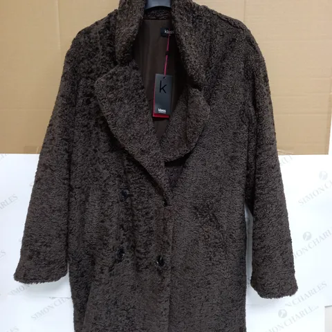 KLASS BUTTON UP CARDIGAN IN BROWN - SIZE 14