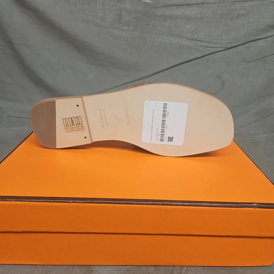 HERMES PARIS BROWN SANDALS SIZE EU 35