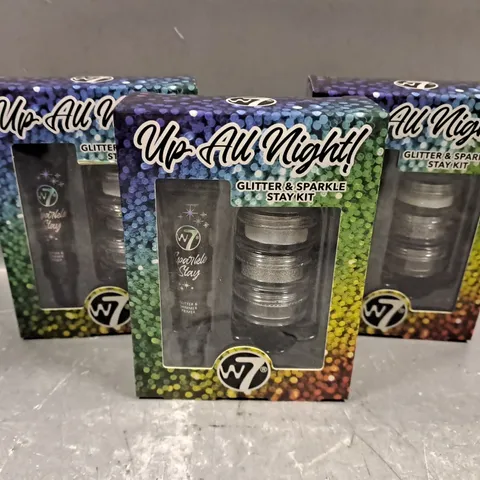 APPROX 12 X W7 UP ALL NIGHT SET GLITTER & SPARKLE STAY KITS