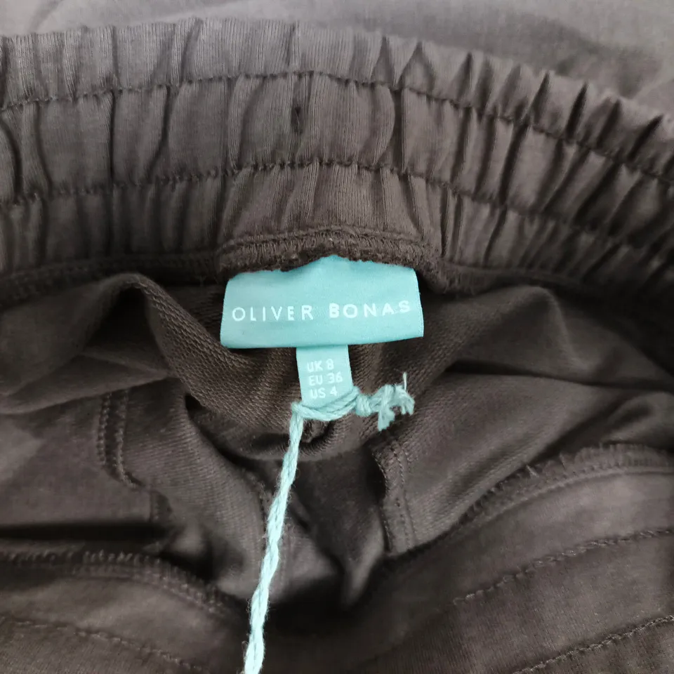 OLIVER BONAS CHOCOLATE JERSEY JOGGERS IN BROWN - SIZE 8