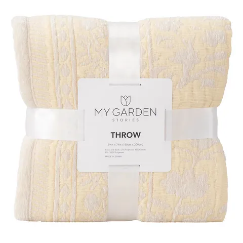 OUTLET MY GARDEN STORIES SORBET COLLECTION FLORAL CHENILLE THROW