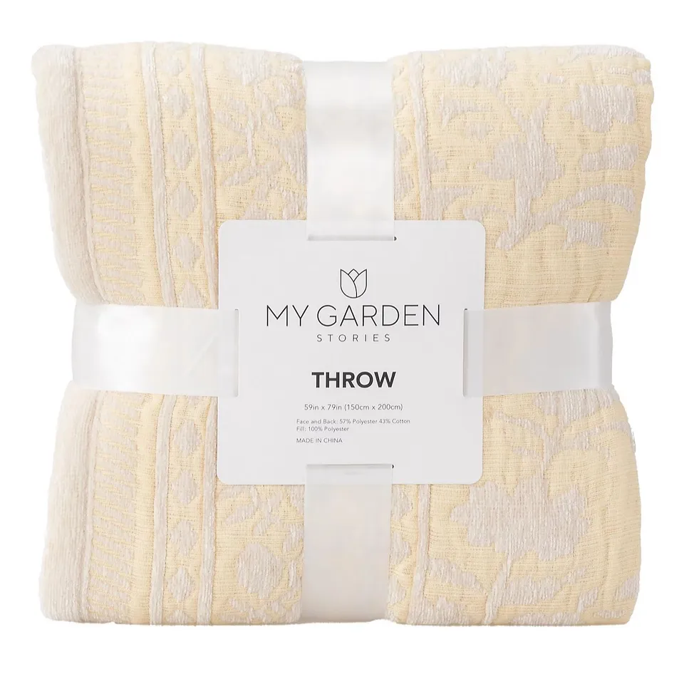 OUTLET MY GARDEN STORIES SORBET COLLECTION FLORAL CHENILLE THROW