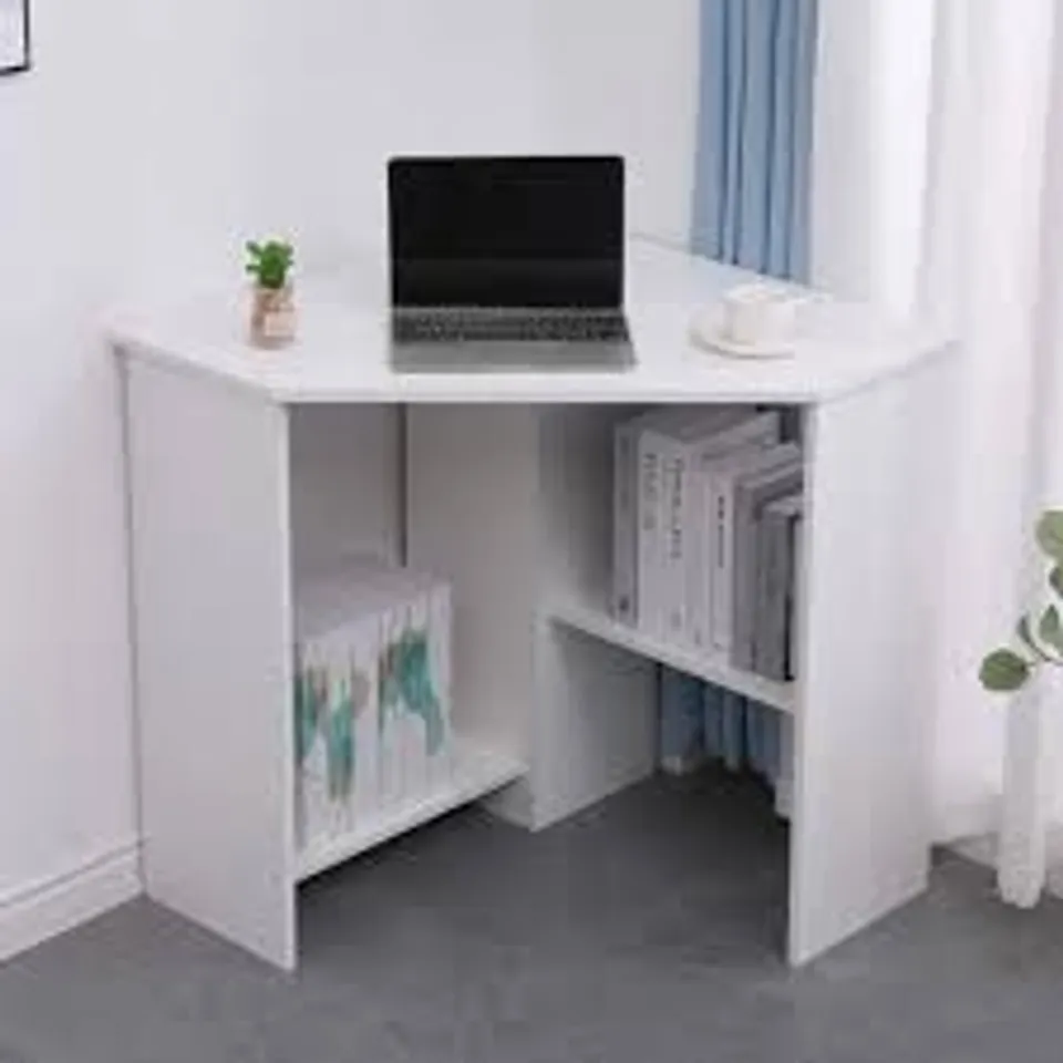 BOXED ZYTAVIOUS 72cm W CORNER COMPUTER DESK - WHITE (1 BOX)