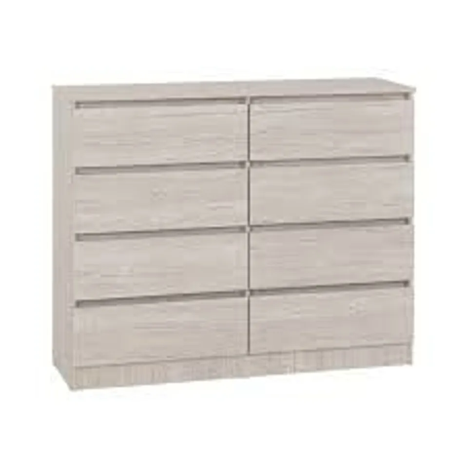 BOXED MALVERN 8 DRAWER CHEST - URBAN SNOW (2 BOXES)