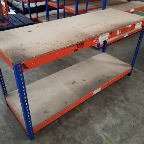 2-TIER SHELVING UNIT 183×61×93CM - BLUE & ORANGE