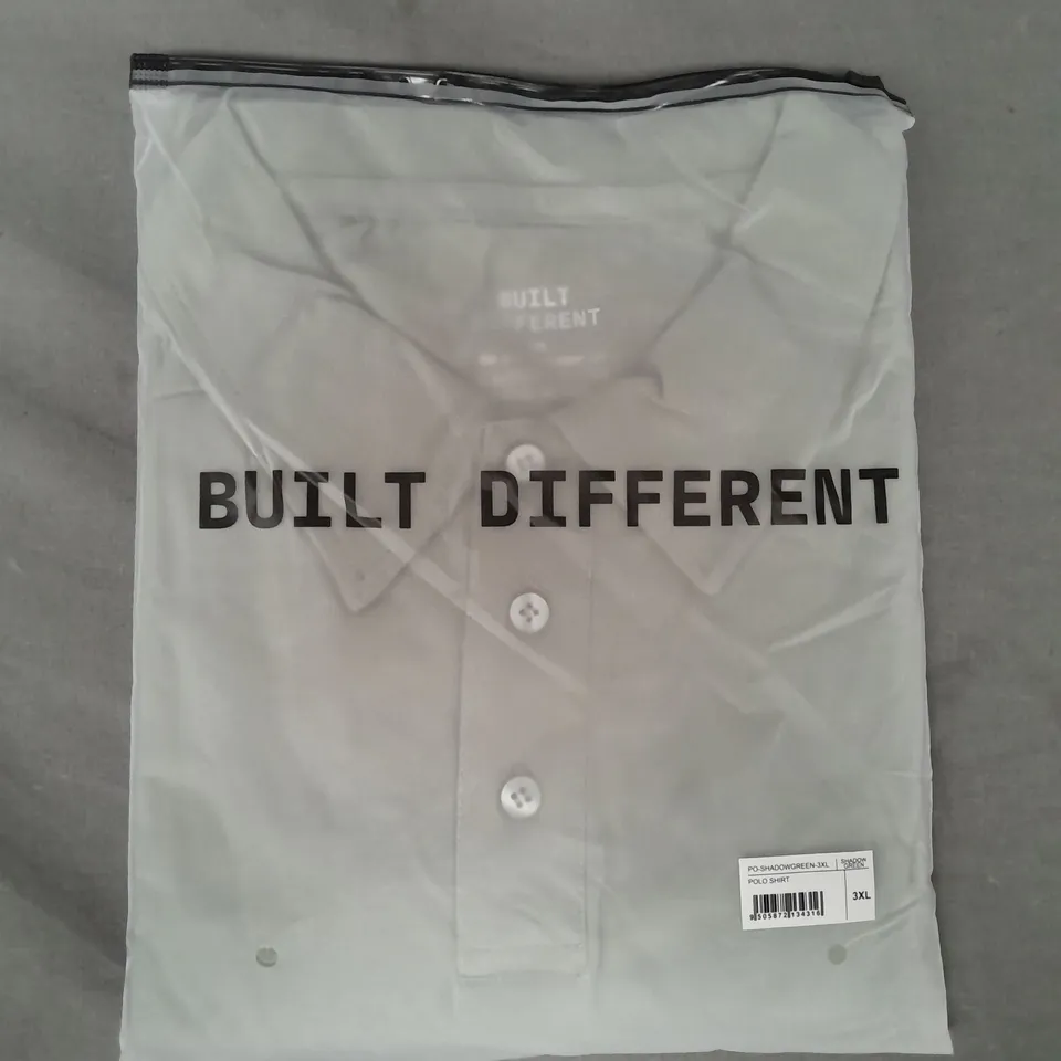 BUILT DIFFERENT POLO SHIRT IN GREEN SIZE 3XL