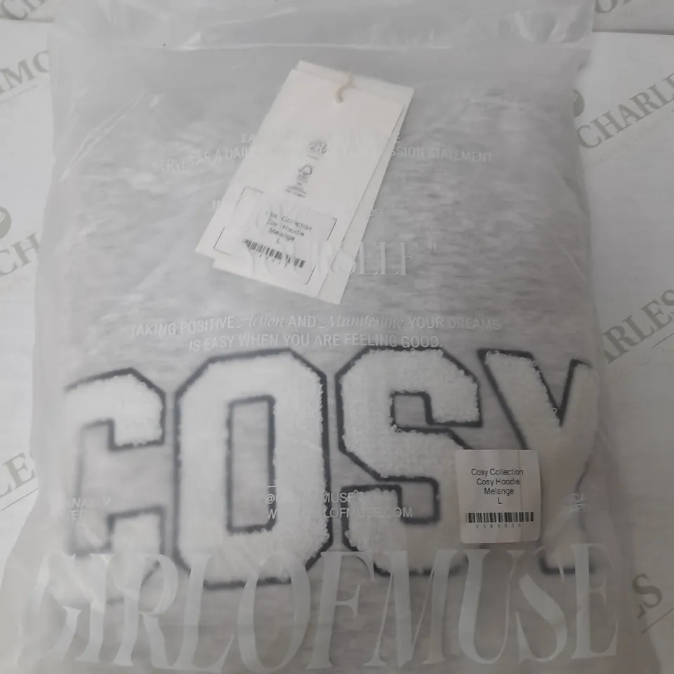 GIRL OF MUSE COSY COLLECTION COSY HOODIE IN MELANGE - LARGE