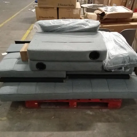 HUDSON 3 SEATER FABRIC UPHOLSTERED PULL-OUT SOFA BED