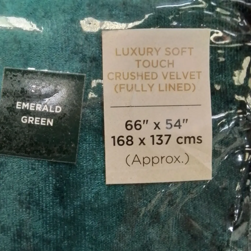 BRAND NEW ED CRUSHED VELVET EYELET CURTAINS -EMERALD GREEN-