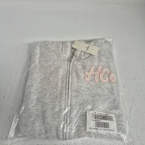HOLLISTER CO. GREY ZIP-UP HOODIE – SIZE XL