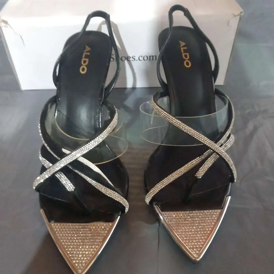 BOXED ALDO AABELLE BLACK SYNTHETIC OCCASION SIZE 5