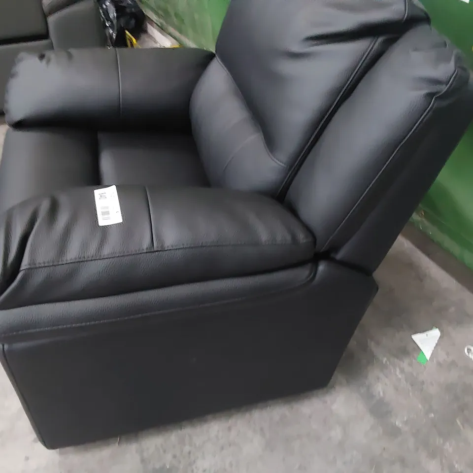 DESIGNER EASY CHAIR BLACK FAUX LEATHER 