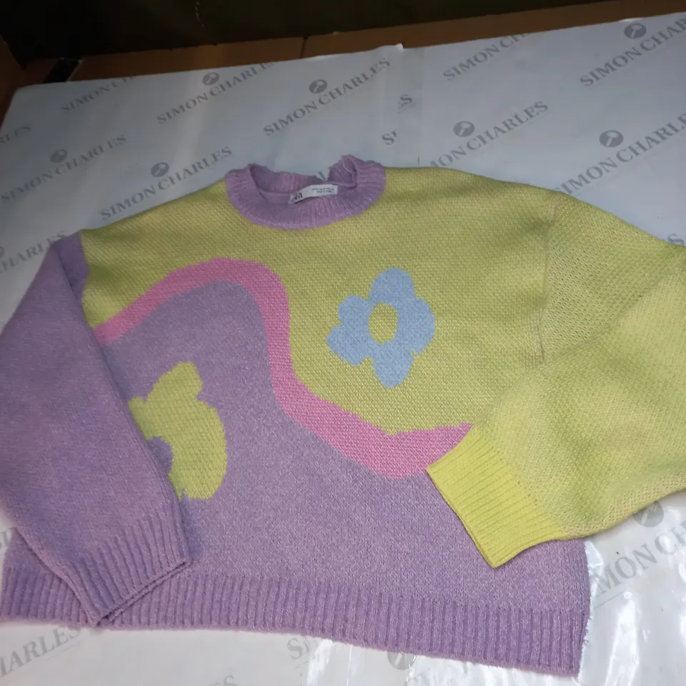 WOMENS FLORAL KNITTED JUMPER SIZE M