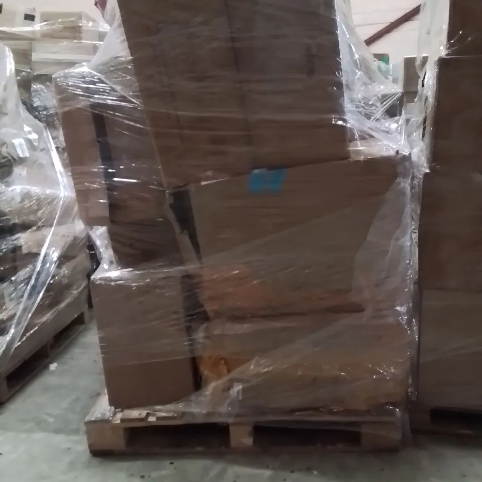 PALLET OF ASSORTED HOUSEHOLD GOODS AND PRODUCTS TO INCLUDE;CHAIR,VELVET BLANKET 