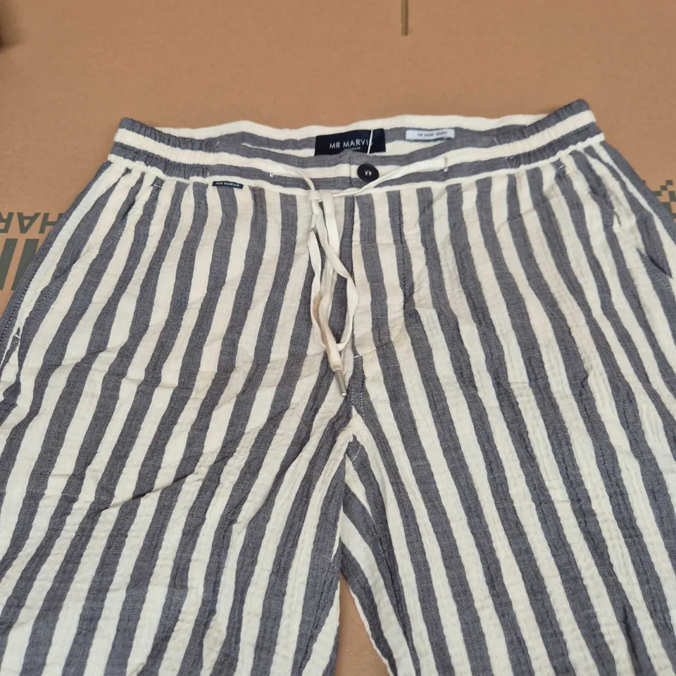 MR MARVIS THE VACAYS STRIPED LINEN TROUSERS – UK 32 (W32), MEDIUM, CATAMARANS