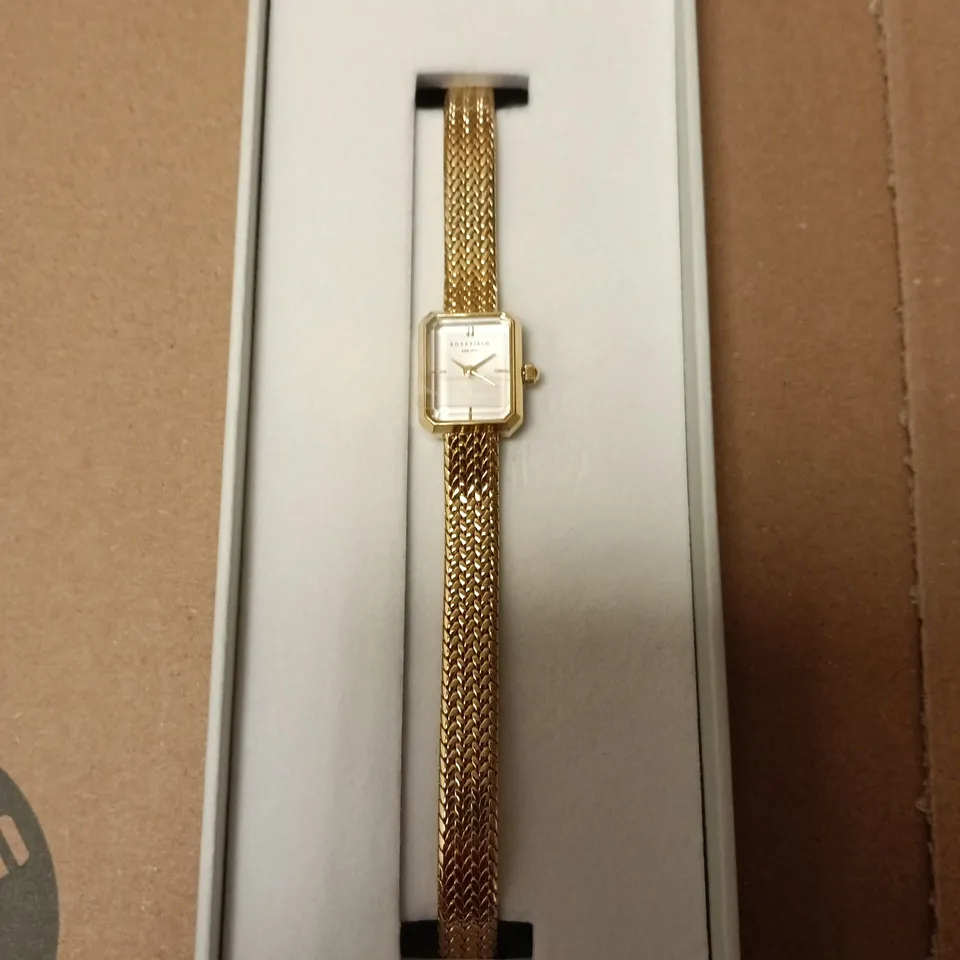 BOXED ROSEFEILD OCTAGON XS GOLD WATCH