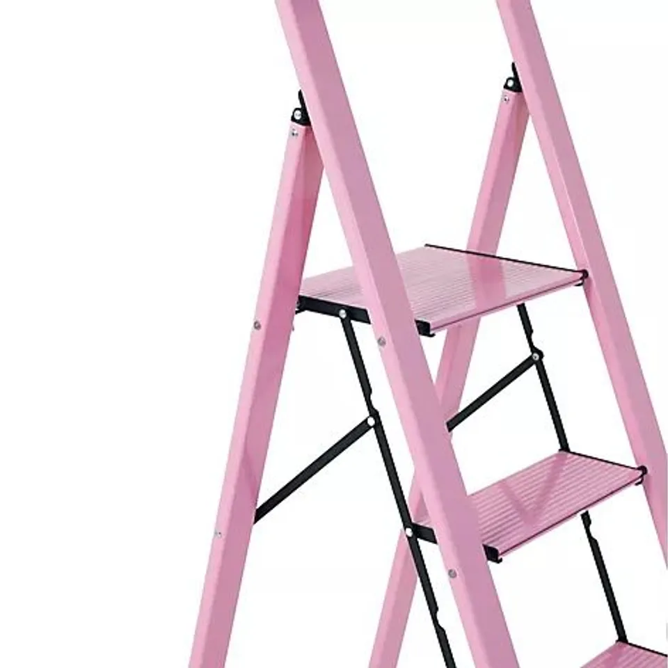 OUTLET 4 STEP LIGHTWEIGHT SLIMLINE LADDER PINK 