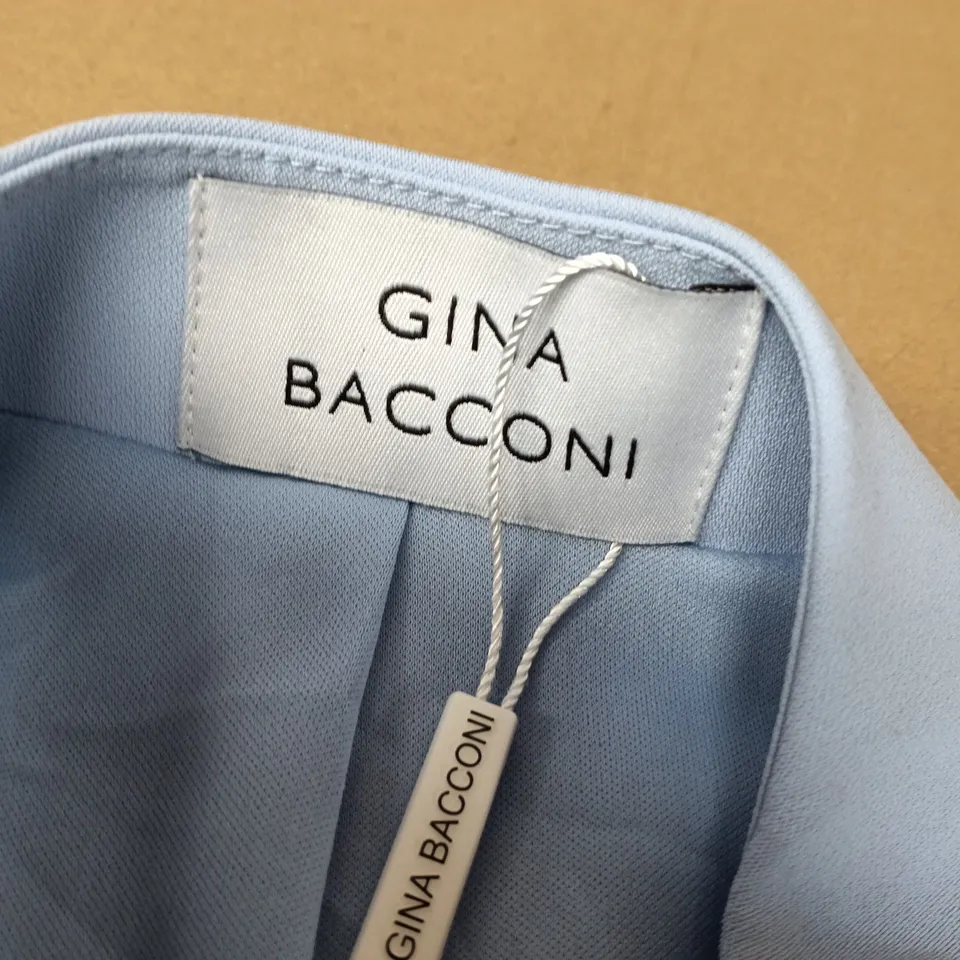 GINA BACCONI WOMEN'S JACKET – STYLE SBE5014, UK SIZE 18, LIGHT BLUE