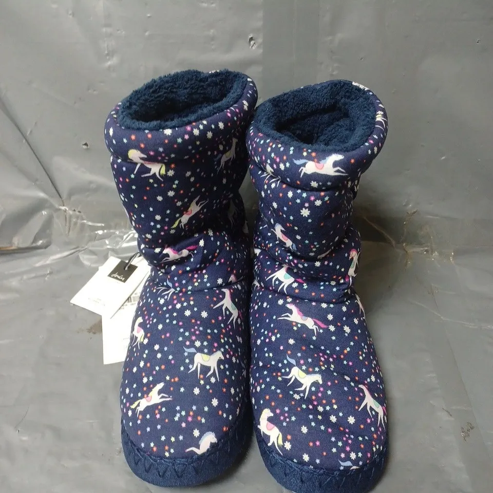 PAIR OF KIDS JOULES UNICORN SLIPPERSA - UK SIZE 3/4