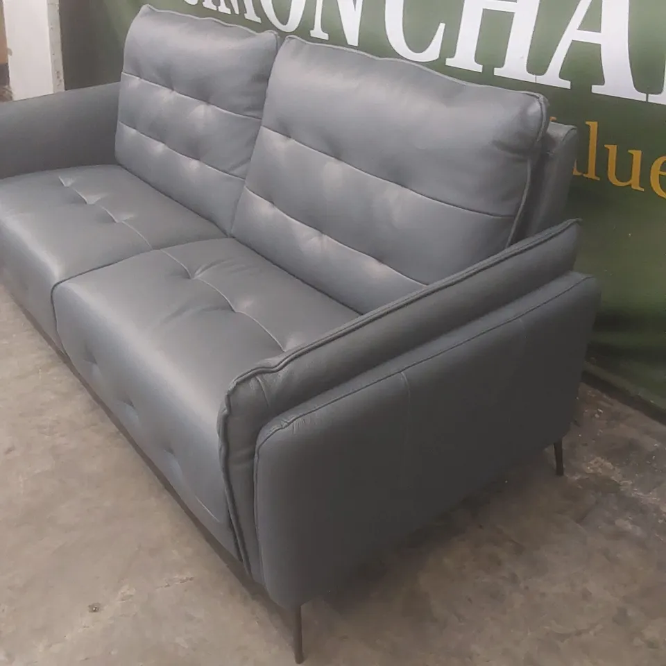 QUALITY DESIGNER ITALIAN MADE LARGE BOLZANO 3 SEATER LEATHER UPHOLSTERED SOFA 