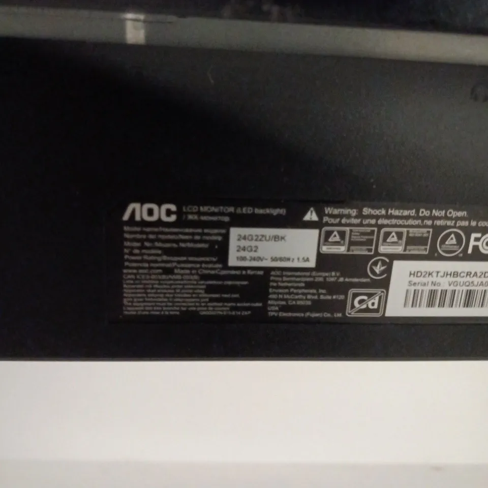 AOC 24G2U/BK 24-INCH MONITOR – BLACK