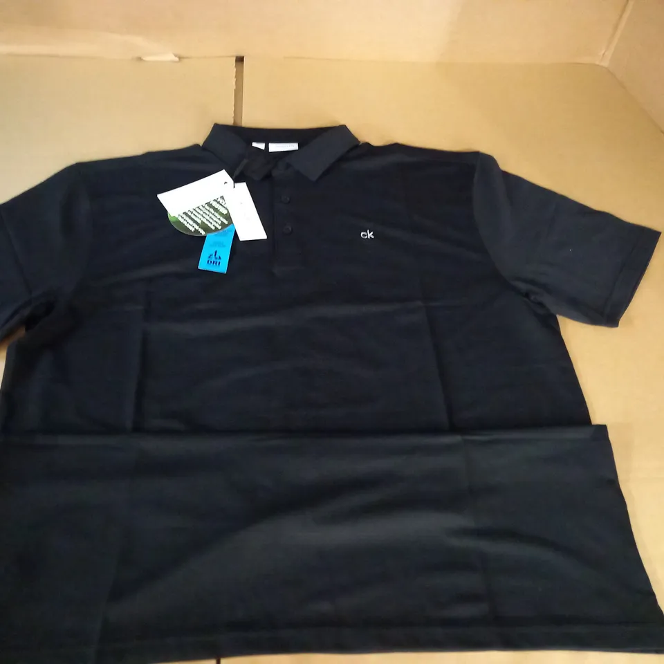 CALVIN KLEIN GOLF BLACK POLO SHIRT - XL