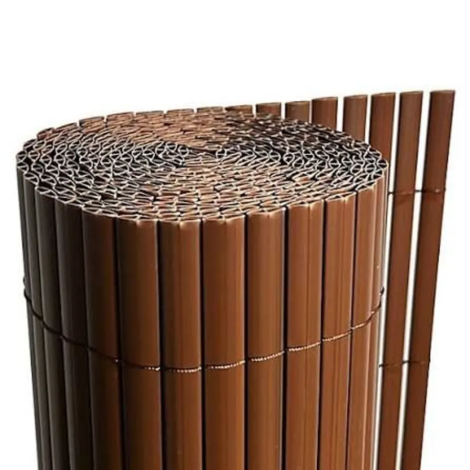 OYPLA 1M X 4M BROWN PVC OUTDOOR GARDEN FENCING PRIVACY SCREEN ROLL