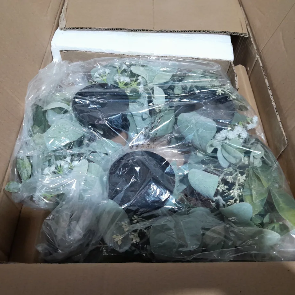 HOME REFLECTIONS 3 IN 1 FLAMELESS CANDLE WITH WREATH SET - SAGE 