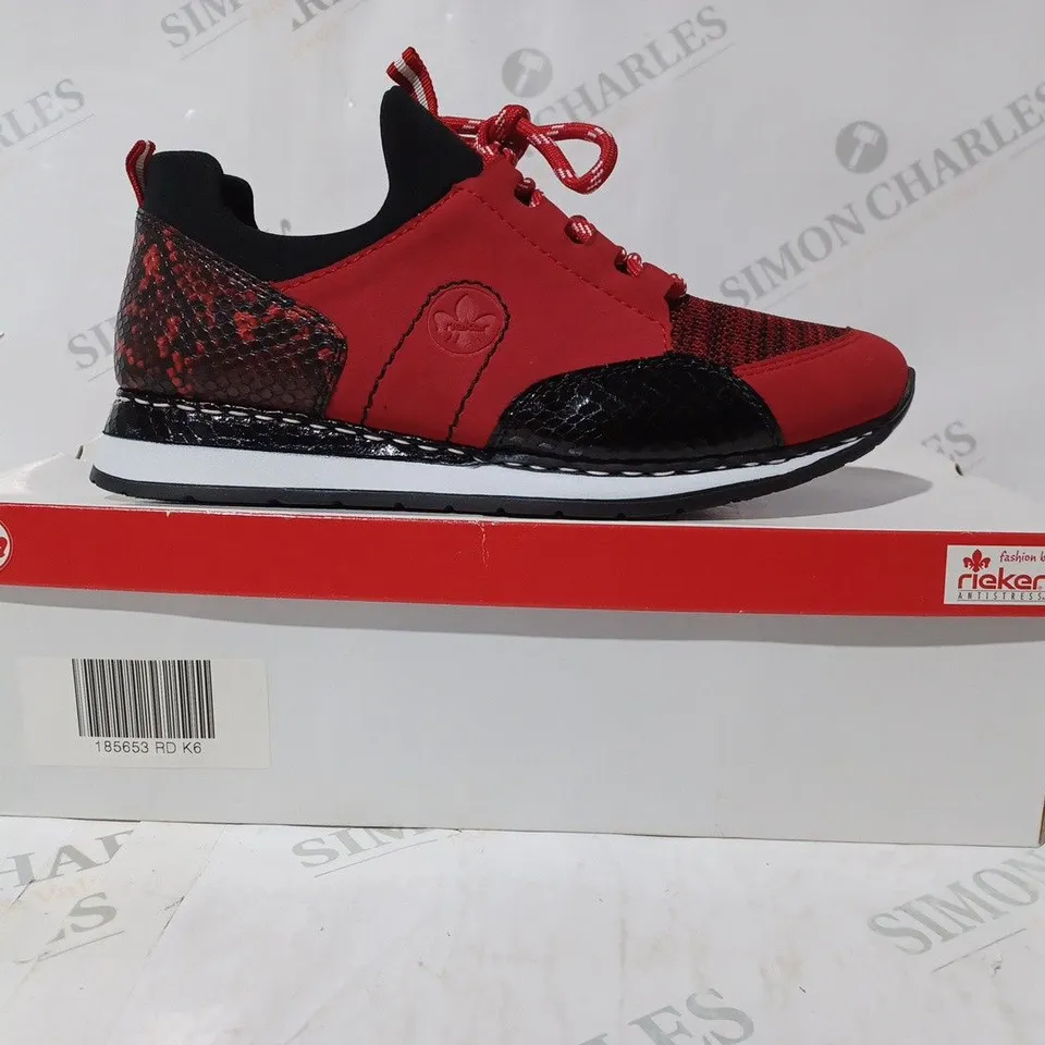 RIEKER RUNNING TRAINERS IN RED SIZE 6