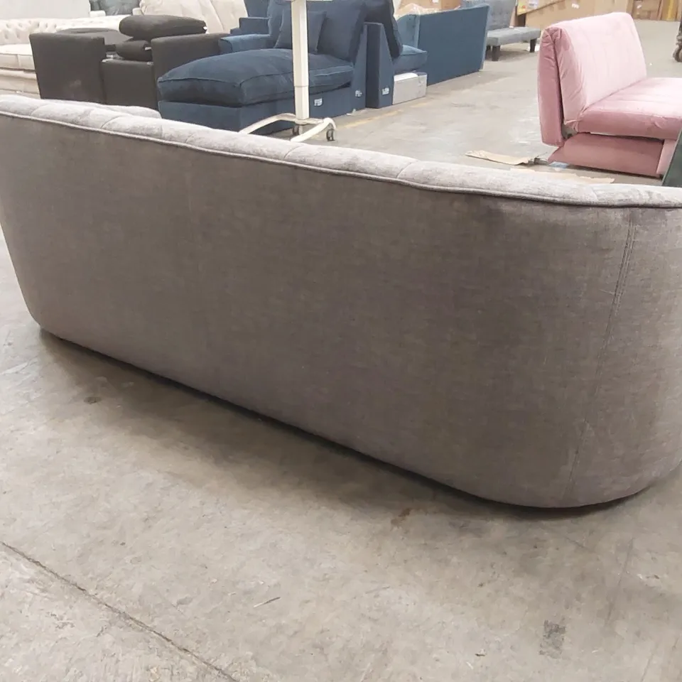 QUALITY DESIGNER BRIDGITTE 3 SEATER UPHOLSTERED SOFA - GREY
