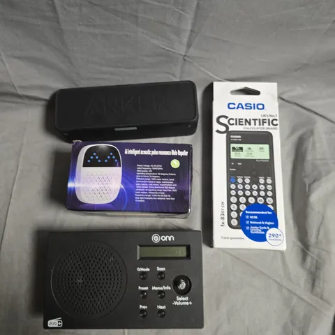 APPROXIMATELY 10 ASSORTED ELECTRICAL PRODUCTS TO INCLUDE WIRELESS SPEAKER, DOG TRAINING COLLAR, SCIENTIFIC CALCULATOR ETC