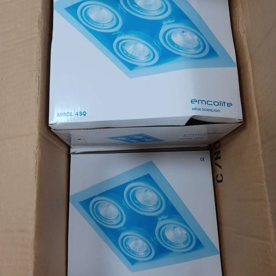6 X BOXED EMCOLITE MR16 4 HEAD DOWNLIGHTS