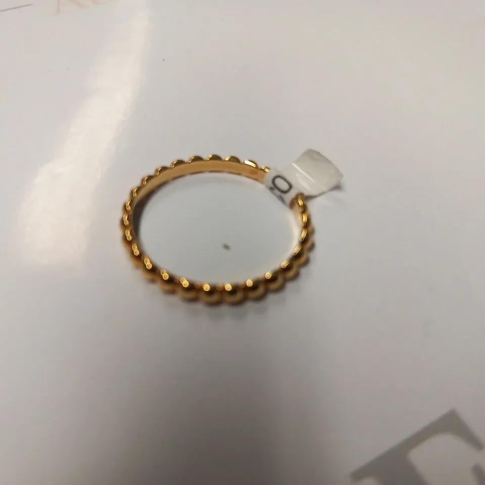 BERING GOLD PLATED BEAD RING SIZE 8