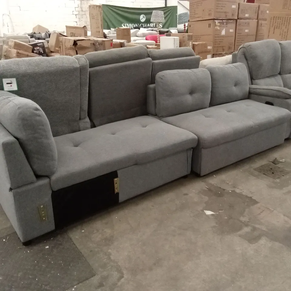 DESIGNER FABRIC SOFA BED - GREY