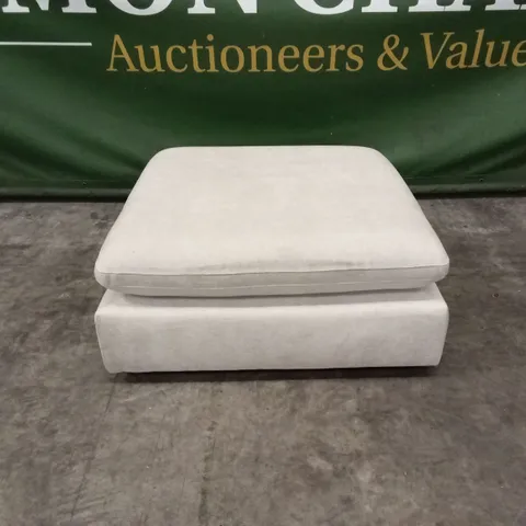 DESIGNER LARGE SQUARE FABRIC FOOTSTOOL