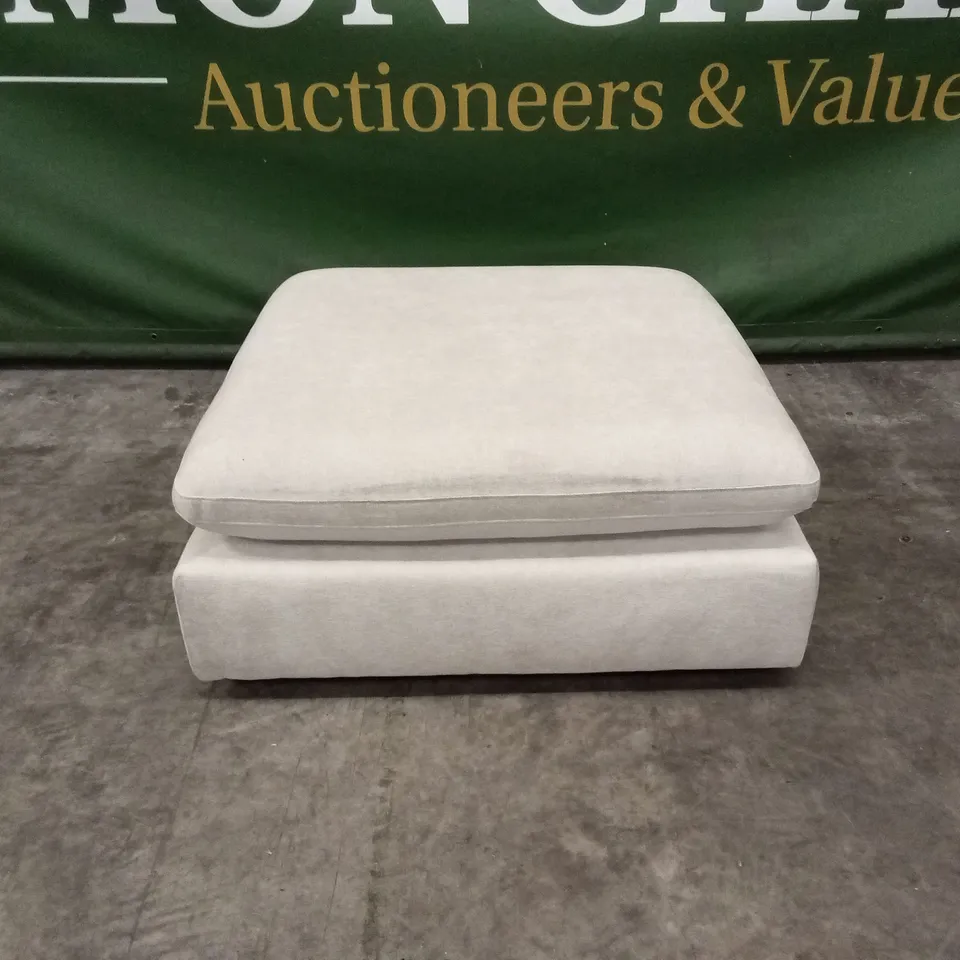 DESIGNER LARGE SQUARE FABRIC FOOTSTOOL