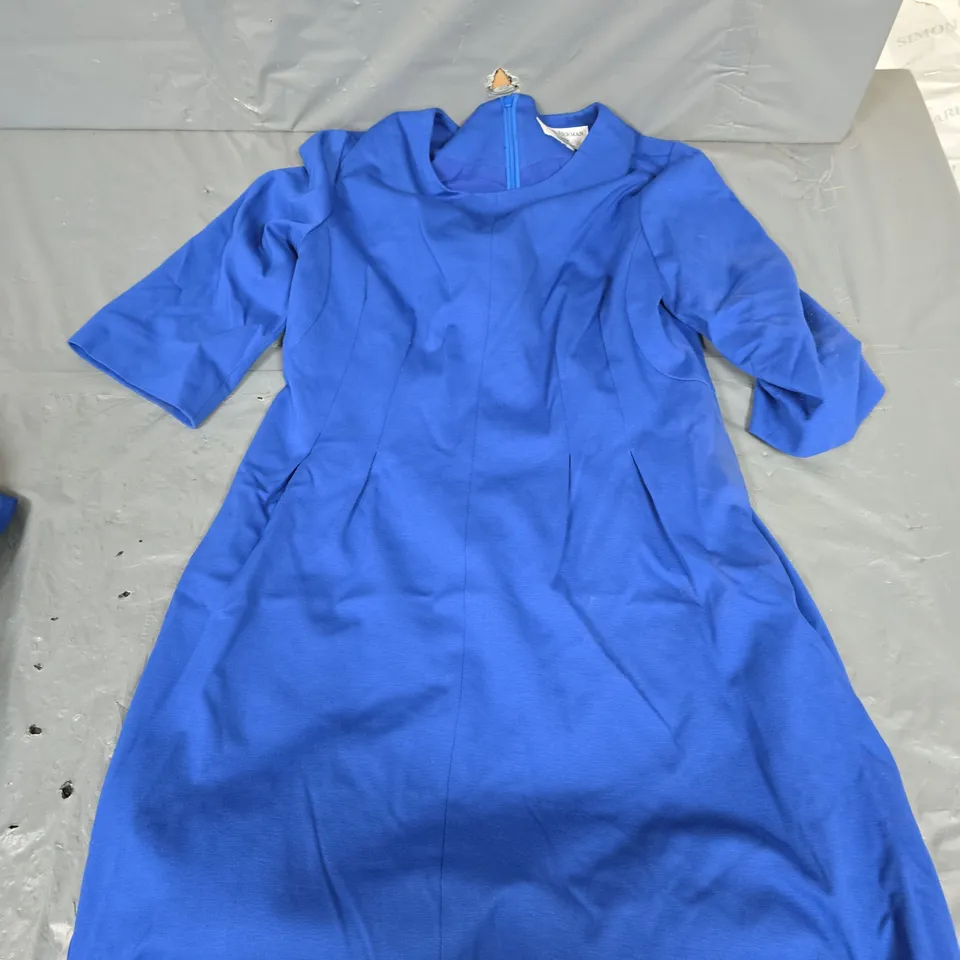 HELENE BERMAN EDGE TO EDGE DRESS IN BLUE - 10