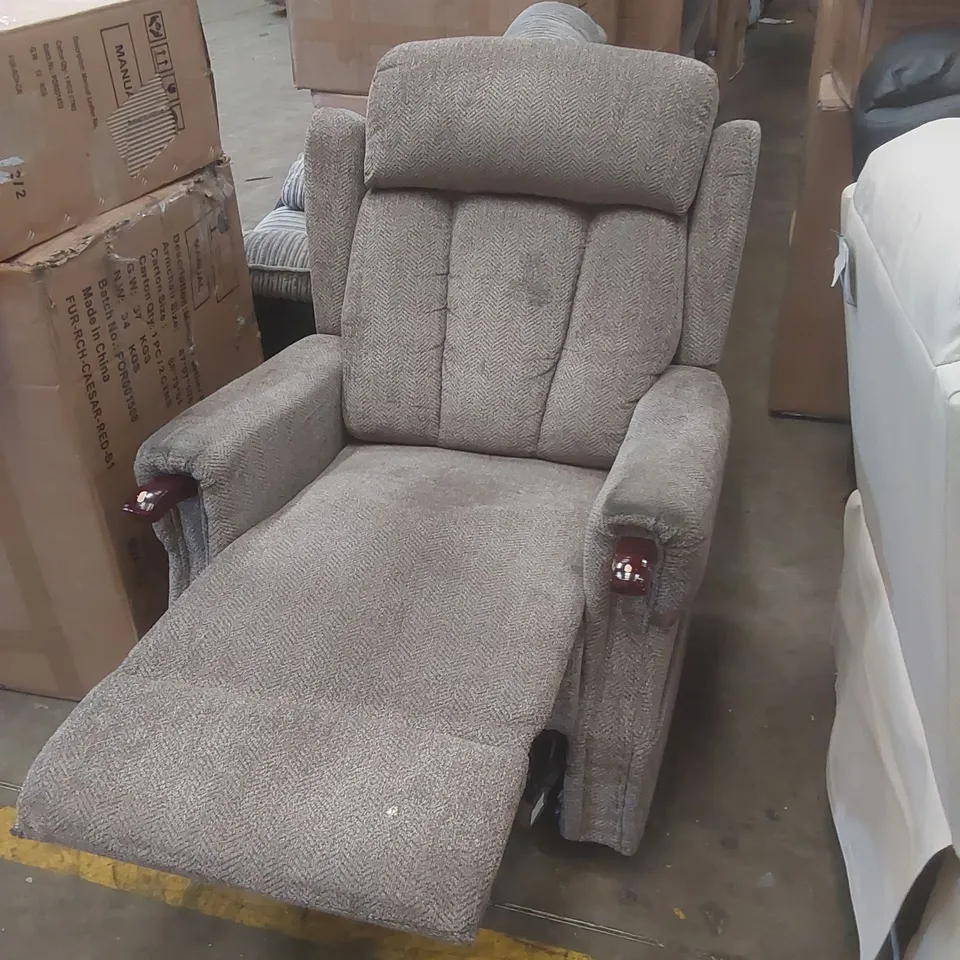 DESIGNER FABRIC RECLINING ARMCHAIR - NOT WORKING 