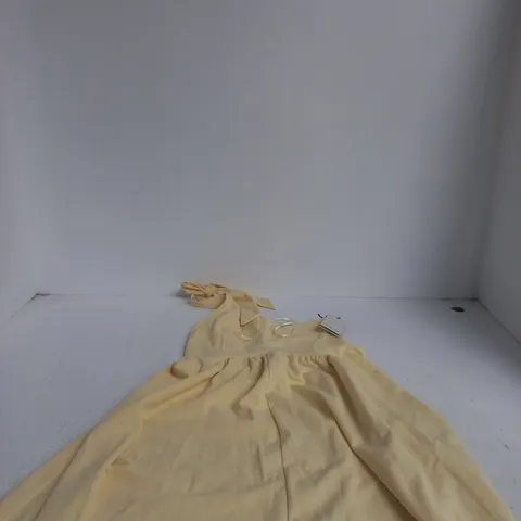 NOBODY'S CHILD BUTTER YELLOW PETITE AMIE HALTER NECK MIDI DRESS β UK 12 (EU 40, USA 8)