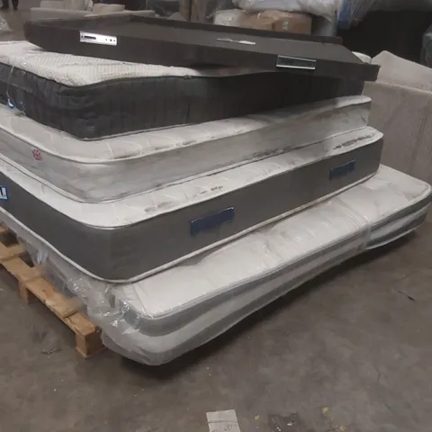 PALLET CONTAINING 4x ASSORTED MATTRESSES AND 1x HEADBOARD