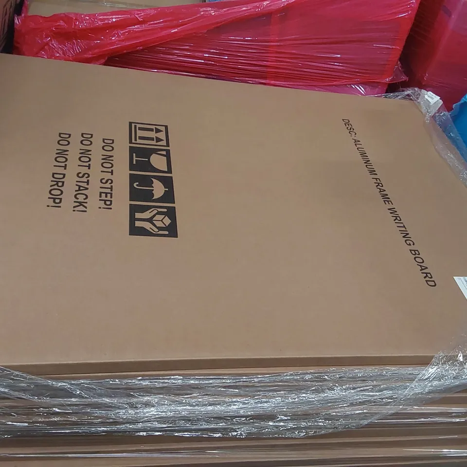 PALLET OF APPROXIMATELY 25x BOXED ALUMINIUM FRAME WRITING BOARDS 