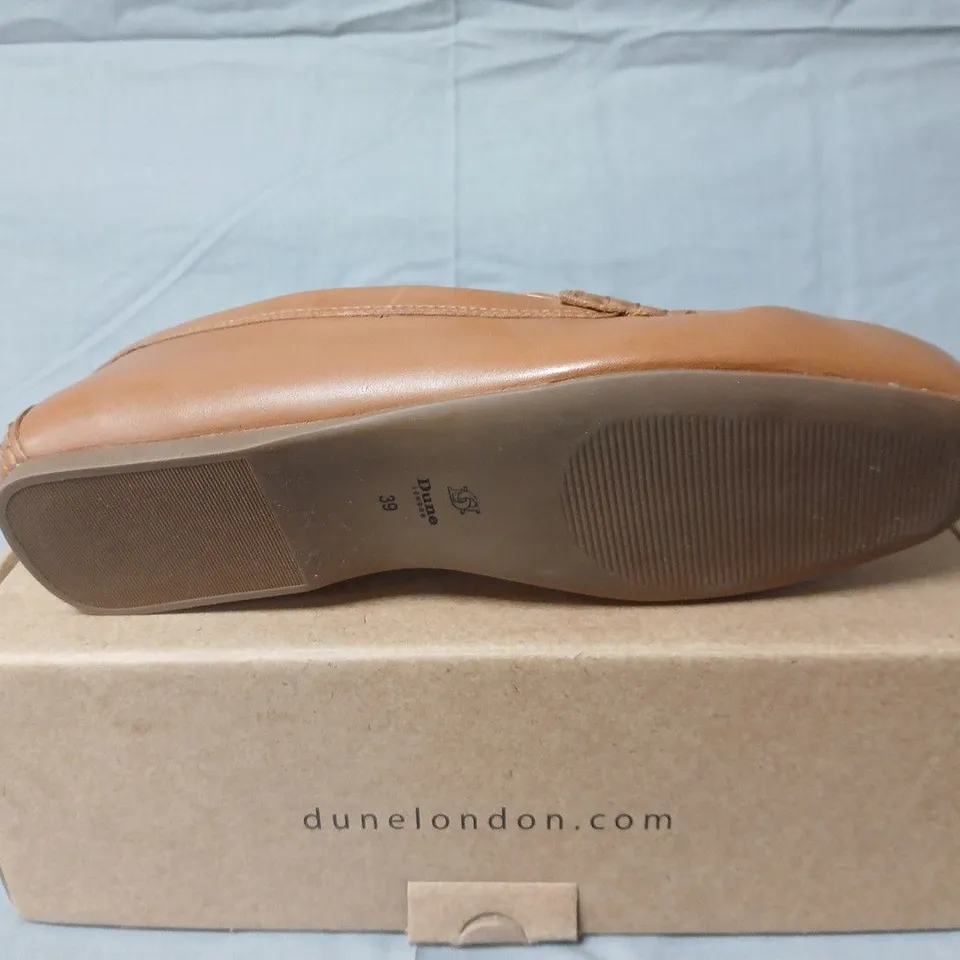 DUNE LONDON GREENE TAN LEATHER WOVEN DRIVING LOAFERS – UK 6 / EU 39