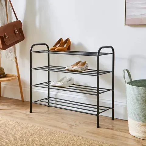 BOXED 4 TIER METAL SHOE RACK (1 BOX)