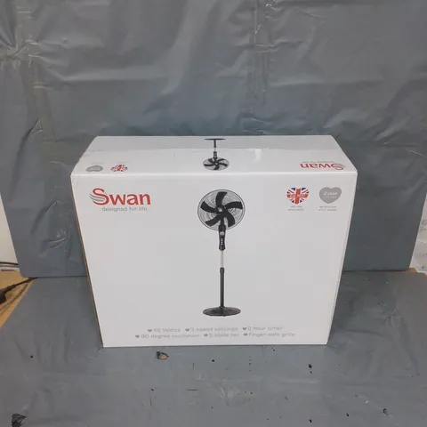 BOXED SWAN FREESTANDING STAND FAN