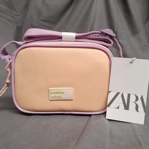 ZARA POSITIVE COLOURS BEIGE /PURPLE/PINK BAG