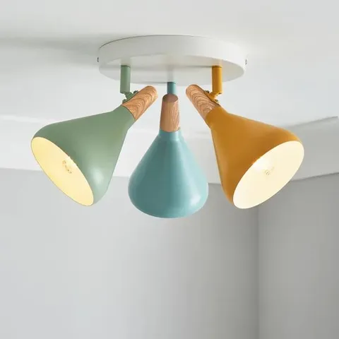 BOXED ELEMENTS WOLSTON 3 LIGHT SEMI FLUSH SPOTLIGHT