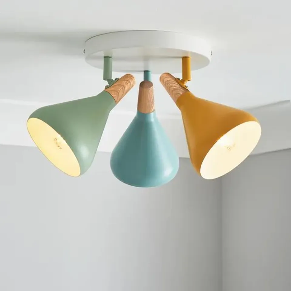 BOXED ELEMENTS WOLSTON 3 LIGHT SEMI FLUSH SPOTLIGHT